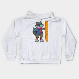 Racoon Skier Ski Kids Hoodie